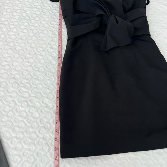 Likely Araya Black Twist-Detail Strapless Mini Dress Size 6 Bow Formal or Semi - Picture 6 of 13